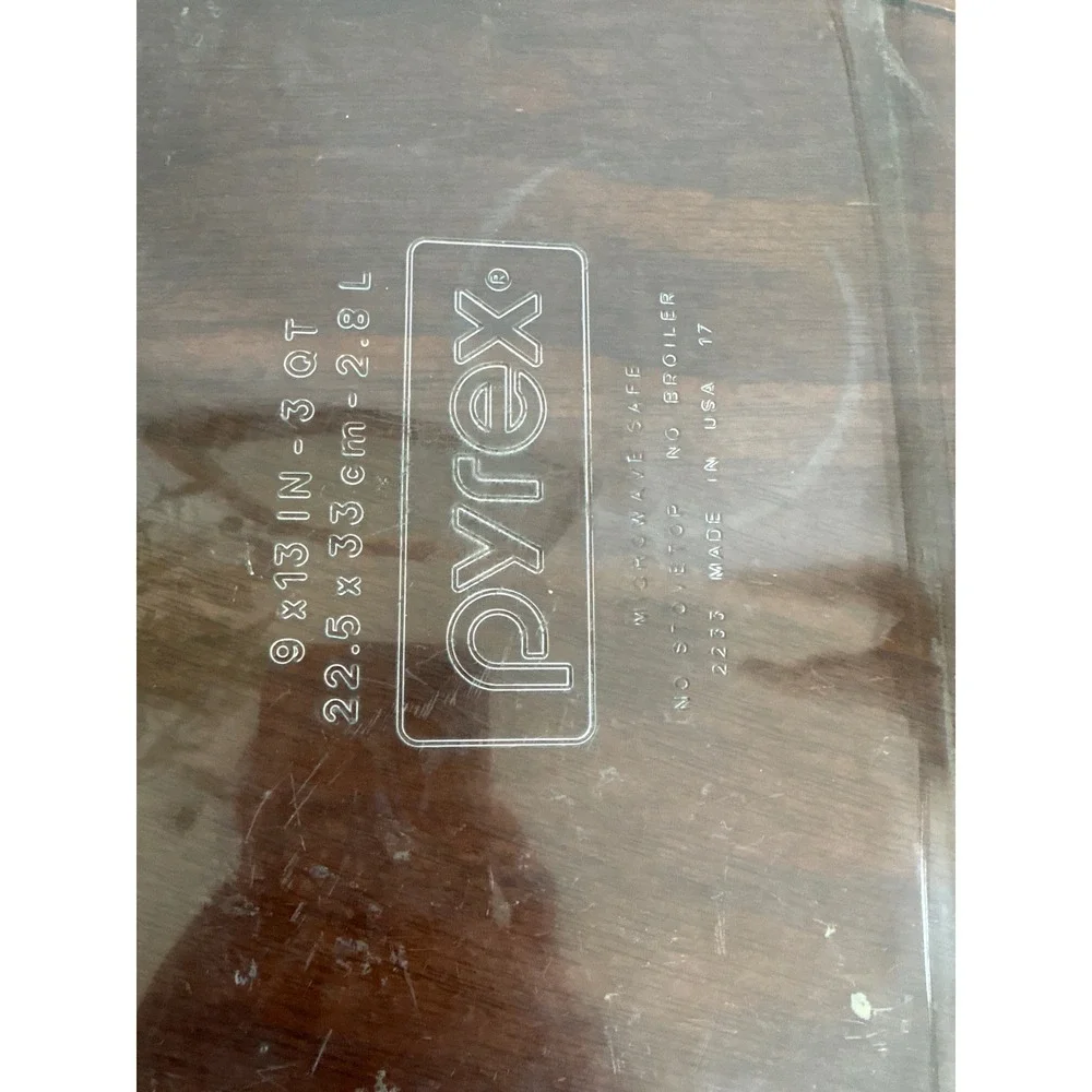 Vintage Pyrex 9x13 Inch Baking Dish 3 Quart‎ Clear Glass Roasting Pan Oven Safe